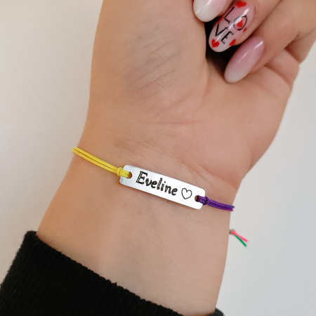 Cadouri pentru Cuplu - Bratara personalizata cu nume gravat, pentru copii si bebelusi, cu snur ajustabil