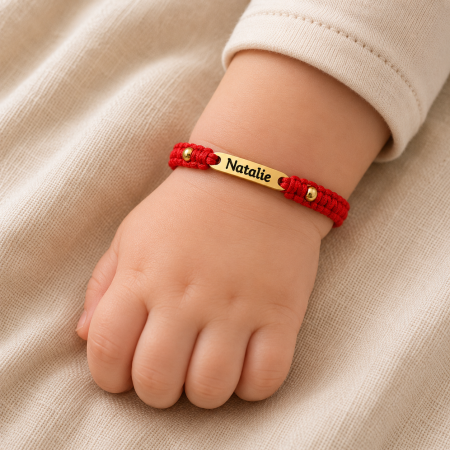 Cadouri - Brățară Personalizată cu Nume, Inox Auriu Waterproof, bilute pentru bebelusi