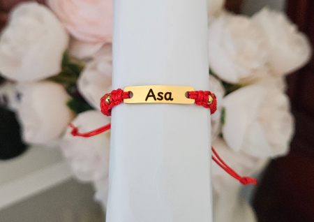Brățară Personalizată cu Nume, Inox Auriu Waterproof, bilute pentru bebelusi [8]