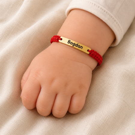 Cadouri - Brățară Personalizată cu Nume, Inox Auriu Waterproof, pentru copii