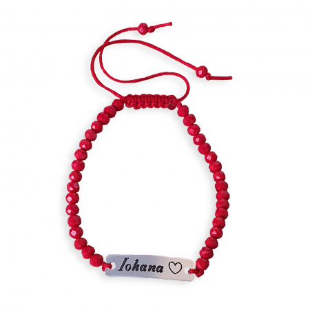 Bratara personalizata cu nume si margele din cristal colorat [2]