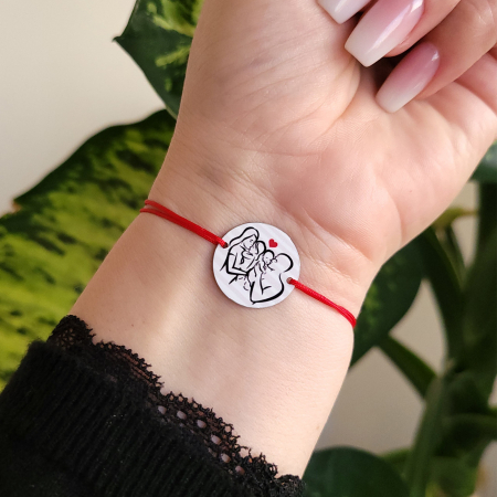 Mama - Bratara personalizata cu silueta de familie cu 4 membri
