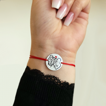 Bratara personalizata cu silueta de familie cu 4 membri [2]