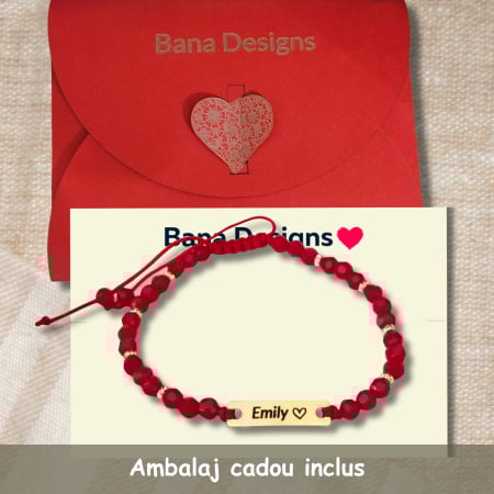 Bratara placata cu aur de 18K personalizata cu nume, cristale negre [3]