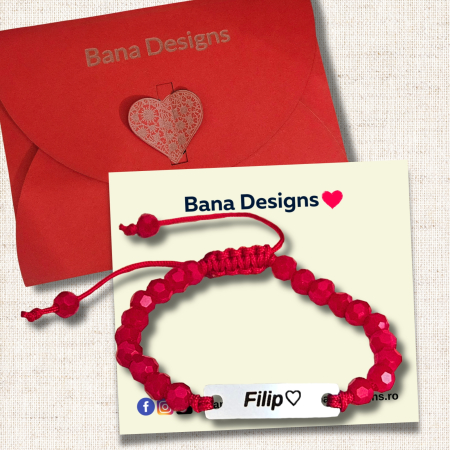 Brățară personalizată pentru copii și bebeluși din inox waterproof, gravată cu nume și inimioară. Șnur ajustabil, cristale colorate, ambalaj elegant, cadou perfect. [2]