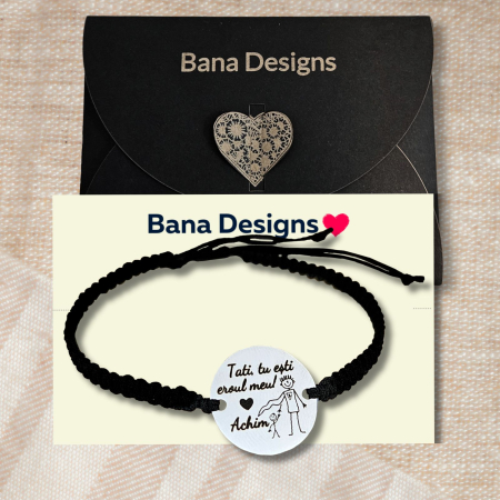 Brățară personalizată cu fotografie gravată pe bănuț din inox 304, șnur reglabil. Cadou elegant, premium și plin de semnificație. [5]