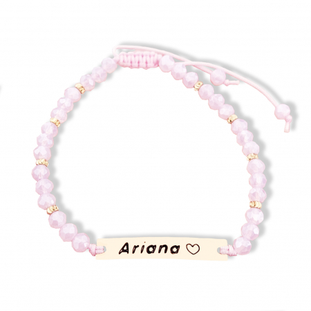 Bratara placata cu aur de 18K personalizata cu nume, cristale negre [7]