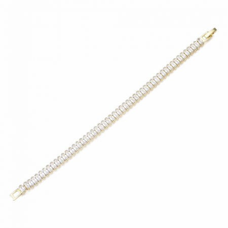 Bratara tip tennis, placata cu aur de 18K cu cristale Cubic Zirconia [6]