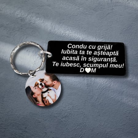 Brelocuri - Breloc cu fotografie si mesaj tau personalizat