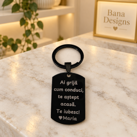Breloc gravat „Break My Bed, Not My Heart” din oțel inoxidabil, cadou amuzant pentru iubit sau iubită [2]
