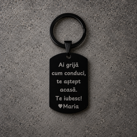 Breloc gravat „Break My Bed, Not My Heart” din oțel inoxidabil, cadou amuzant pentru iubit sau iubită [3]