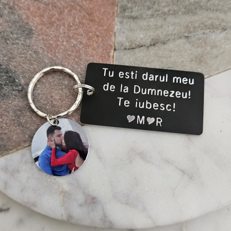Breloc cu fotografie si mesaj tau personalizat [6]
