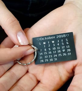 Breloc personalizat cu calendar, Save the Date [1]