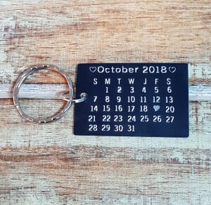 Breloc personalizat cu calendar, Save the Date [2]