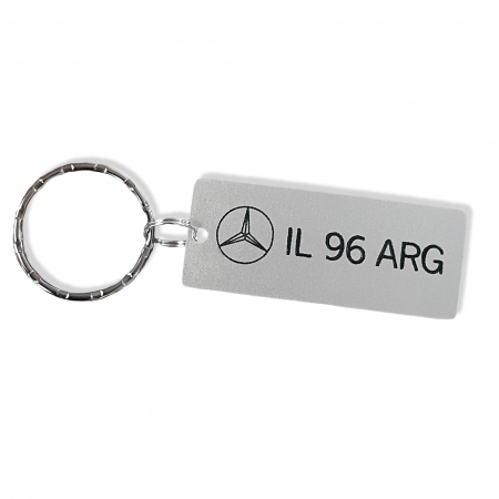 Breloc personalizat cu numar de masina, gravat pe dreptunghi din aluminiu [2]
