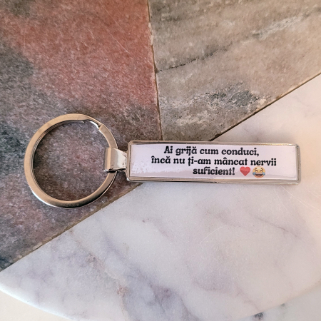 Breloc personalizat cu numar de inmatriculare masina si mesaj pe spate [2]