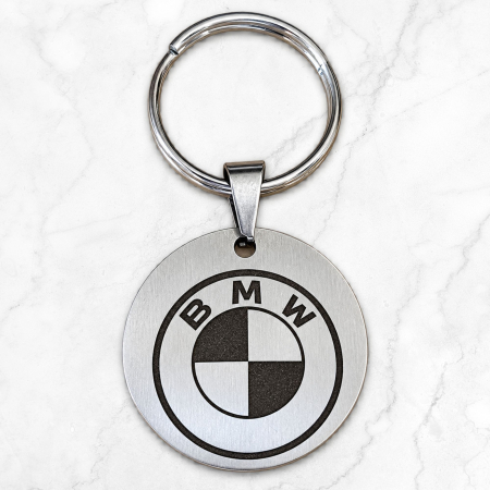 Breloc auto personalizat din oțel inoxidabil, gravat cu mesaj și logo mașină, cadou pentru șofer, 35 mm [2]