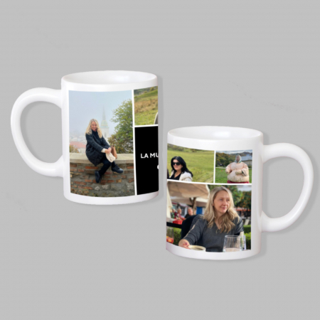 Cana personalizată cu 5 fotografii și mesaj "La mulți ani" - Cadoul perfect pentru orice ocazie [1]