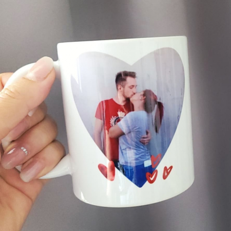 Cana personalizata cu fotografie inimioara, love, pentru cuplu [1]