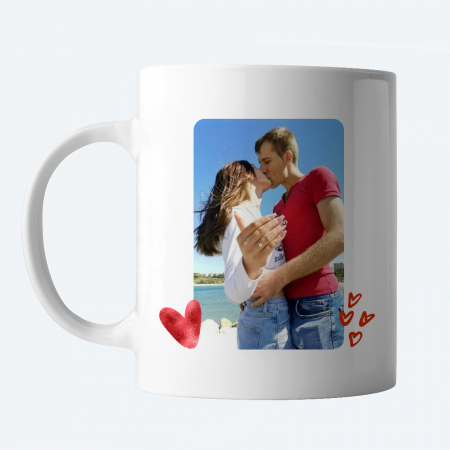 Cani Cuplu - Cana personalizata cu fotografie inimiora si data relatiei, pentru cuplu