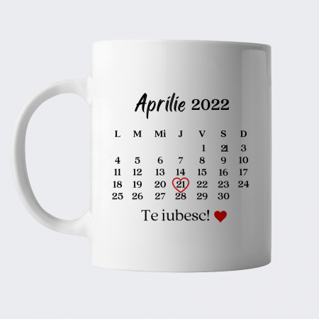 Cana personalizata cu fotografie si calendar, pentru cuplu [1]