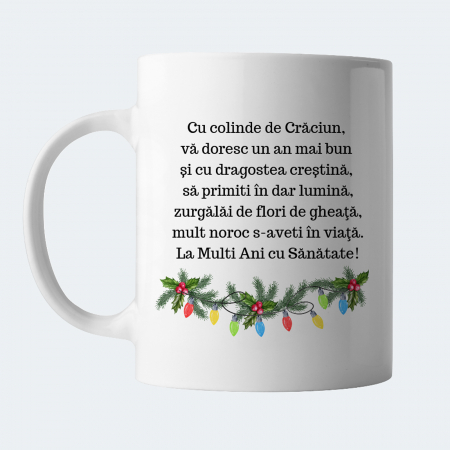 Cana Craciun personalizata cu nume si urare de sarbatori, Craciun Fericit, cu ren [9]