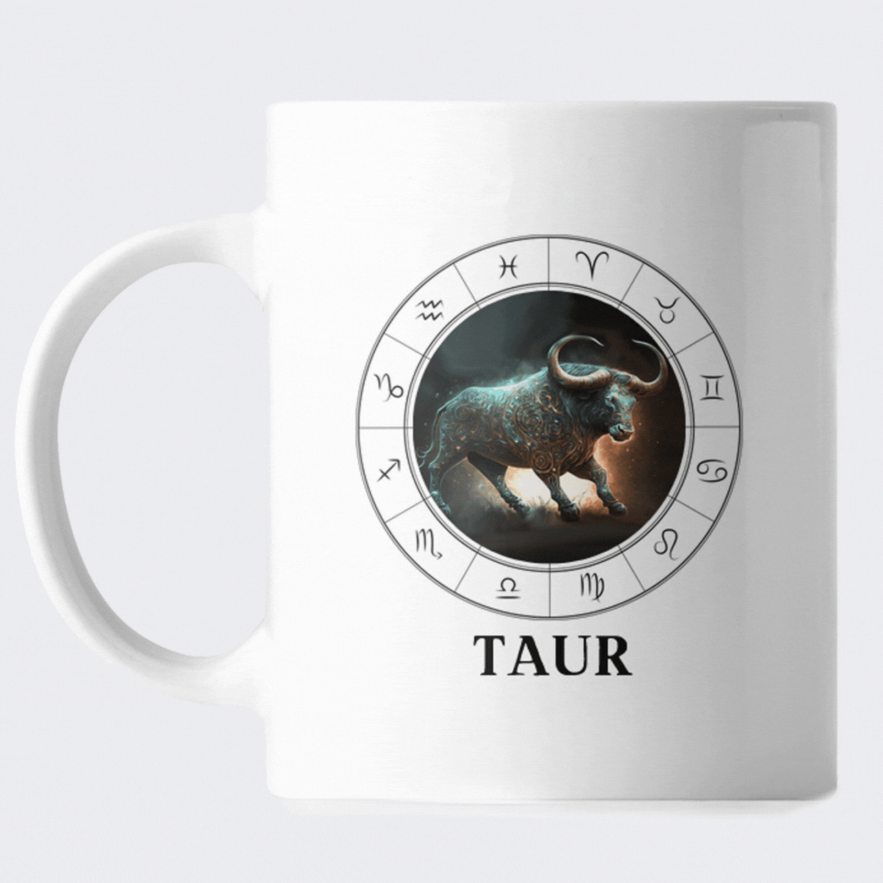 Cani Personalizate - Cana personalizata cu zodia taur, cu fotografie si nume