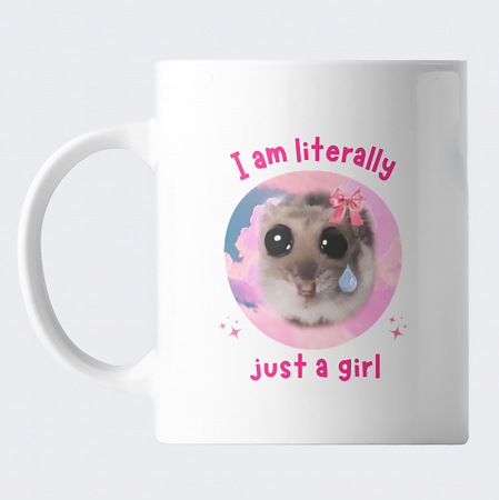Cadouri pentru Cuplu - Cana personalizata cu Sad Hamster, just a girl
