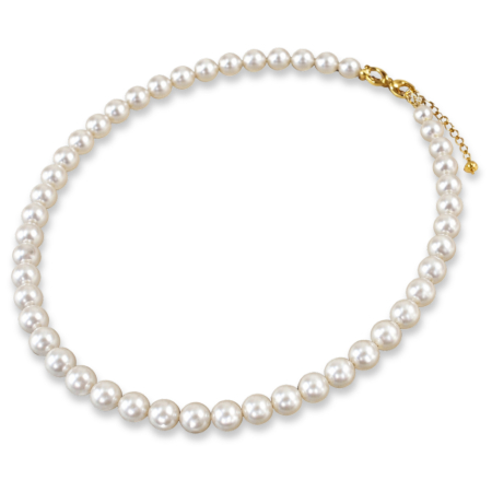 Colier perle albe shell 8 mm, colier elegant inox IP, colier perle naturale 42 cm cu lant reglabil [1]