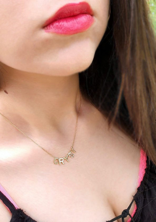 Colier personalizat cu nume cu 5 litere, placat cu aur [2]