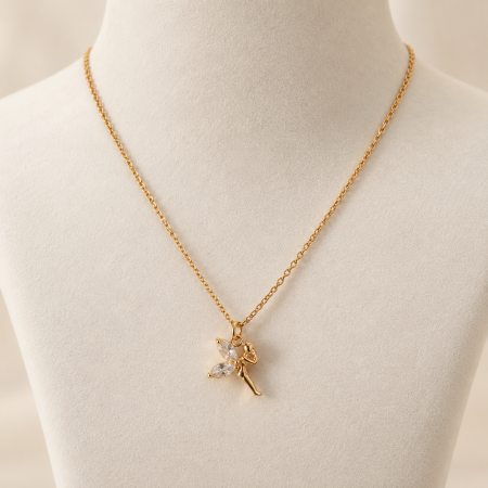 Colier placat cu aur cu pandant zana cu cristal Cubic Zirconia [2]