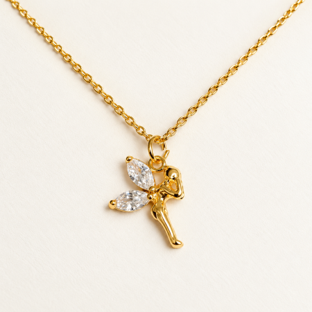 Colier placat cu aur cu pandant zana cu cristal Cubic Zirconia [3]
