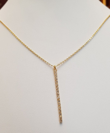 Colier placat cu aur, minimalist si stralucitor, cu pandant cu cristale Cubic Zirconia [4]