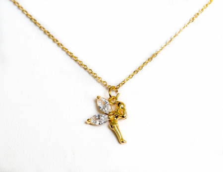 Colier placat cu aur cu pandant zana cu cristal Cubic Zirconia [6]