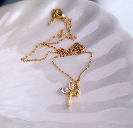 Colier placat cu aur cu pandant zana cu cristal Cubic Zirconia [3]