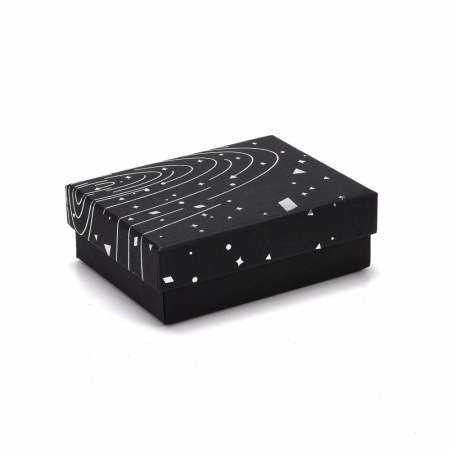 Impachetare Cadou - Cutie cadou dreptunghiulara neagra, cu design Galaxy