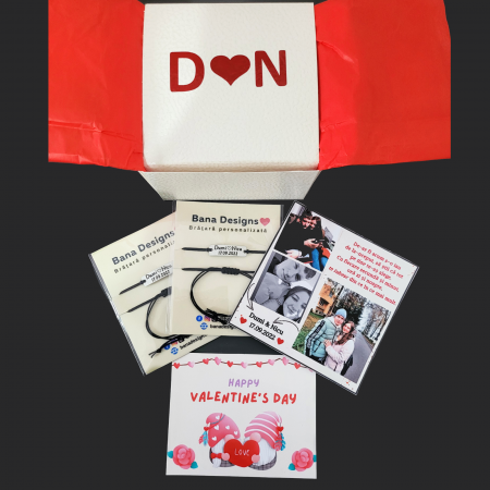 Cutie cadou personalizata cu initiale si inimioara, culoare crem, texturata [2]