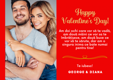 Felicitare Happy Valentine's Day cu fotografie si mesaj de dragoste, pentru ziua indragostitilor [2]