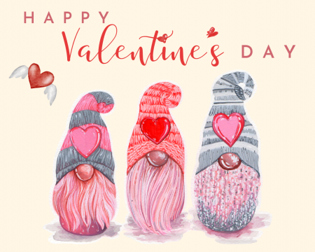 Felicitare Happy Valentine's Day cu gnomi, pentru ziua indragostitilor [1]