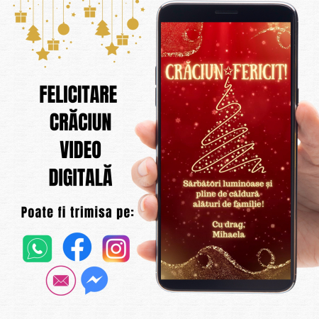 Felicitari - Felicitare Craciun video digitala, personalizata cu mesaj si muzica