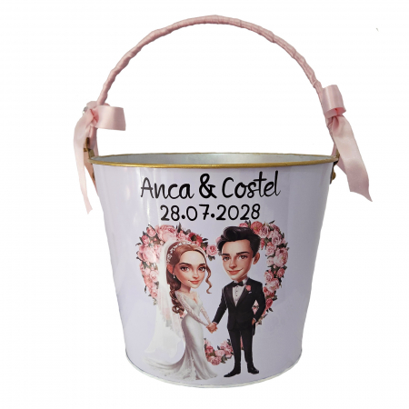Botez – Invitații, Mărturii și Accesorii Personalizate - Galeata Miresei Personalizată pentru Udat la Nunta – Eleganță și Tradiție în Fiecare Detaliu