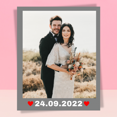 Magneti - Magnet personalizat cu 1 fotografie si mesaj, pentru cuplu