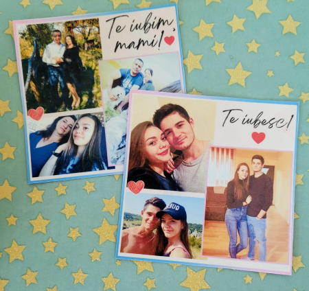 Magnet personalizat cu 3 fotografii si mesaj pentru mama [4]
