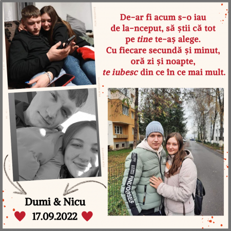 Magnet personalizat cu 3 fotografii si mesaj pentru cuplu [1]
