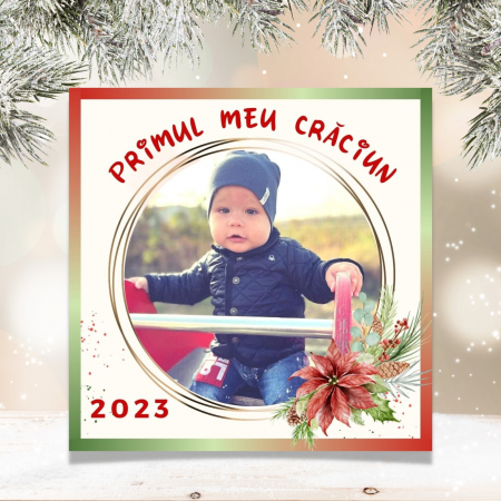 Magneti - Magnet personalizat Primul meu Craciun, cu 1 fotografie