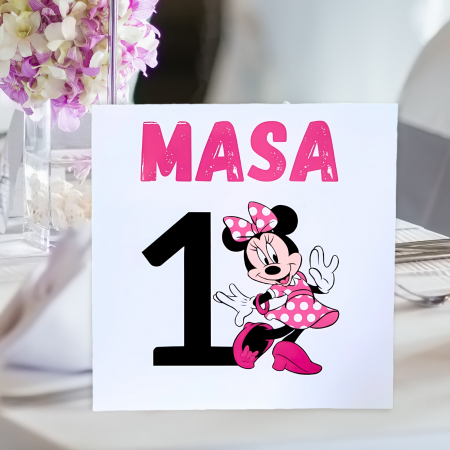 Botez – Invitații, Mărturii și Accesorii Personalizate - Numere pentru masa pentru botez fetita, tematica Minnie