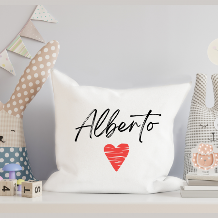 Perna Personalizata - Perna alba personalizata cu nume si inimimoara