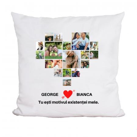 Perna personalizata cu colaj de 18 fotografii in forma de inimiora si text [1]