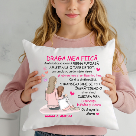 Perna personalizata cu mesaj si nume, cadou pentru fiica