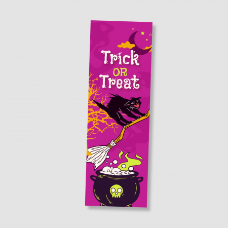 Semn de carte design Halloween, Trick or Treat roz [1]